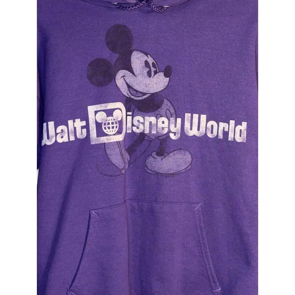 Disney Parks Mickey Mouse Walt Disney World Purple Hoodie Size Small Hanes - Picture 2 of 5